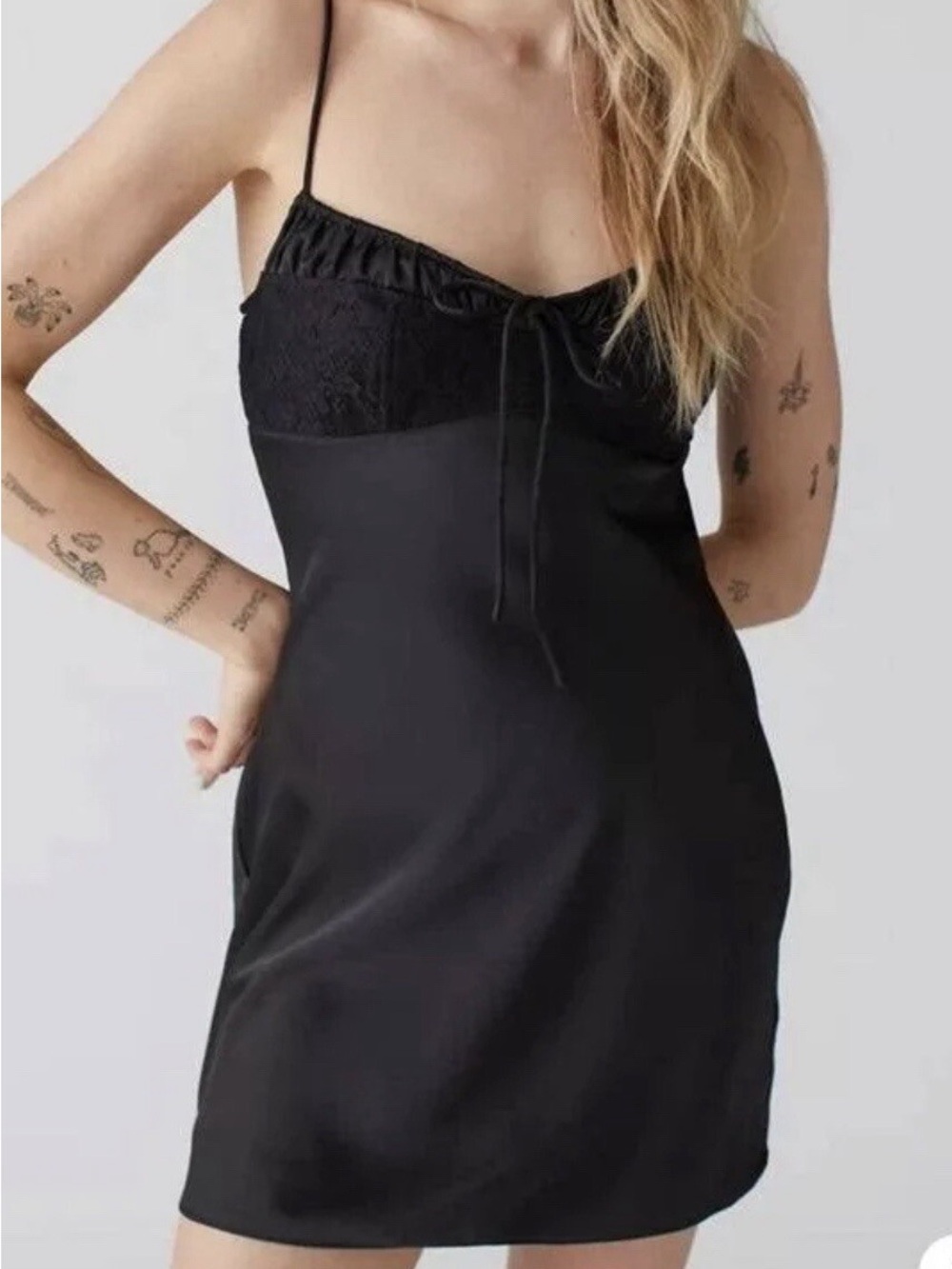 Urban Outfitters Black Perrie Lace Slip Dress Size Small